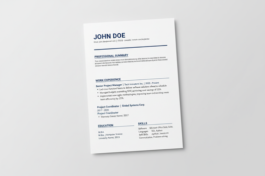 The "Pro" Resume Template Format