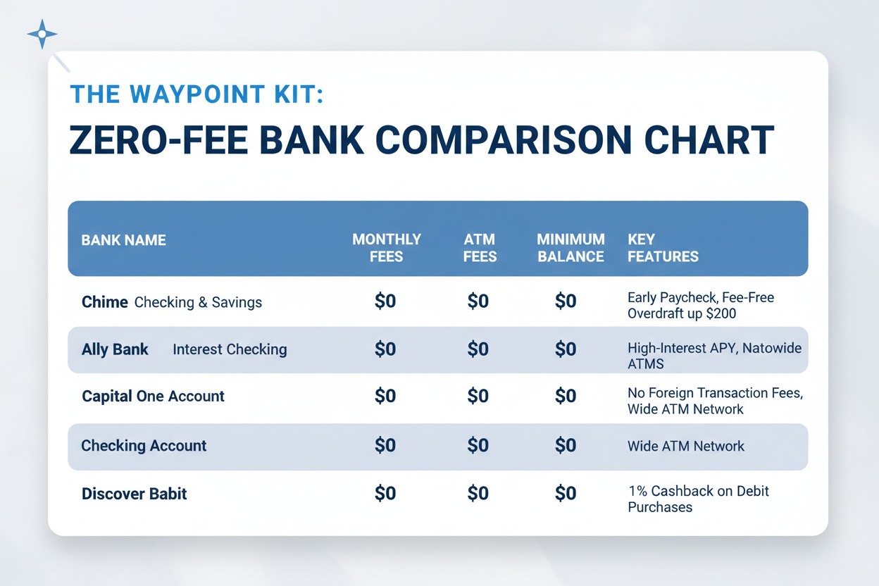 The Waypoint Kit: Zero-Fee Bank Comparison Chart