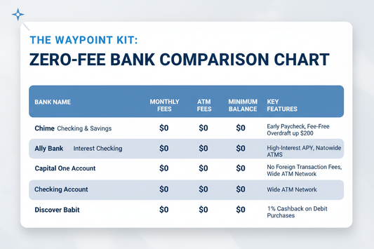 The Waypoint Kit: Zero-Fee Bank Comparison Chart